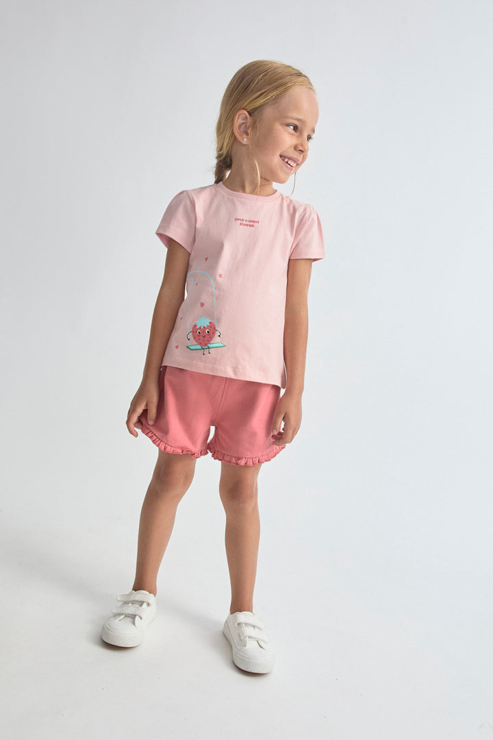 Conjunto niña rosa fresita