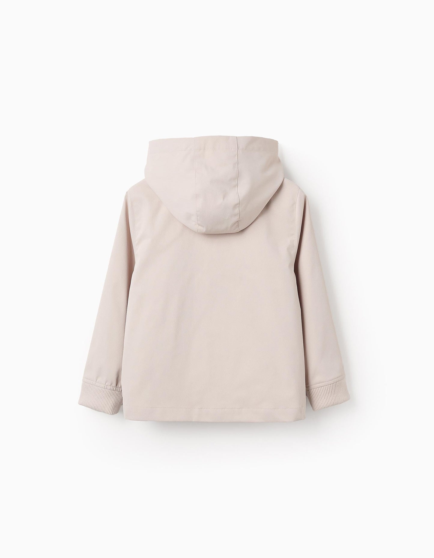 Chaqueta niño beige con capucha ligera