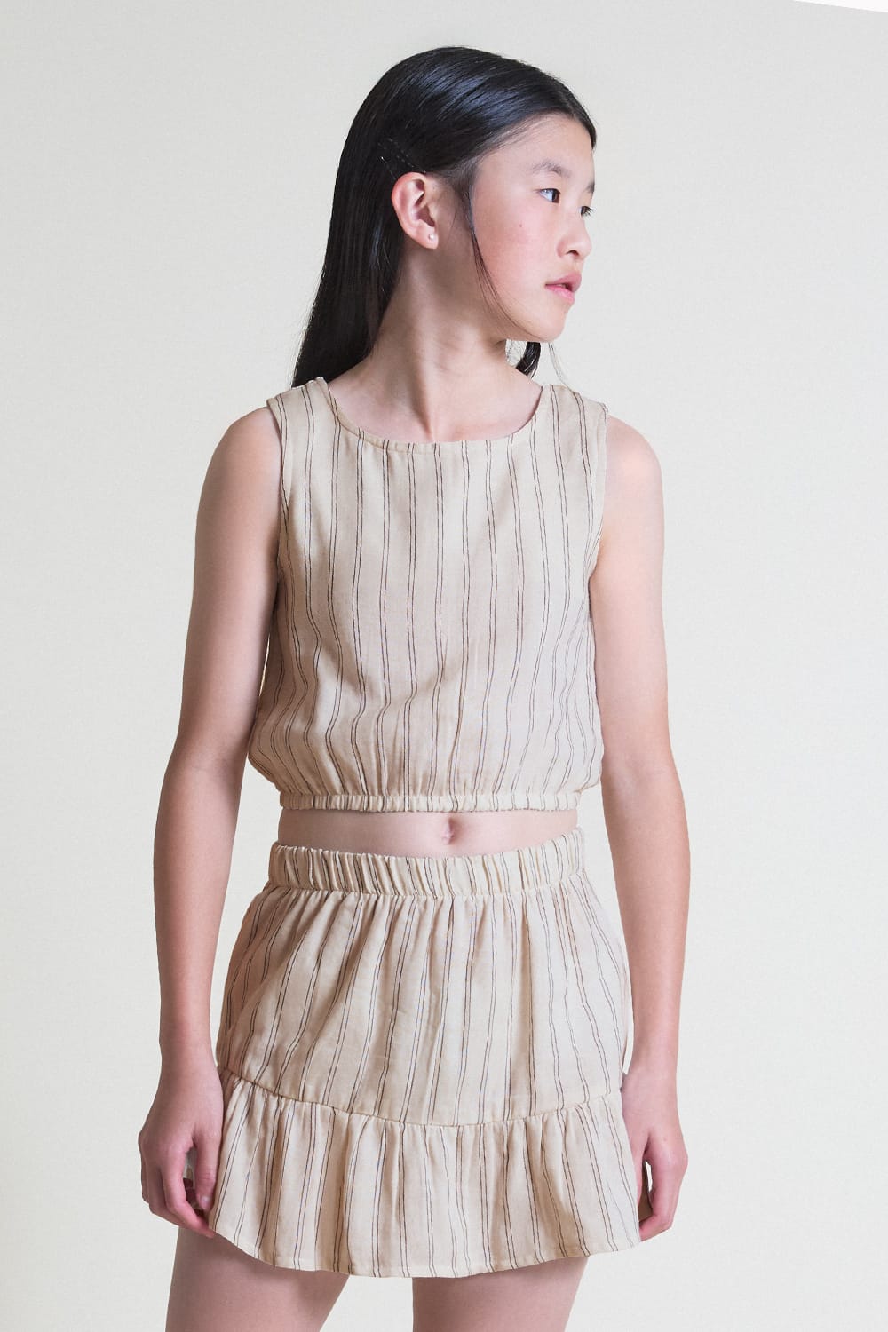 Conjunto niña Beige Rayas