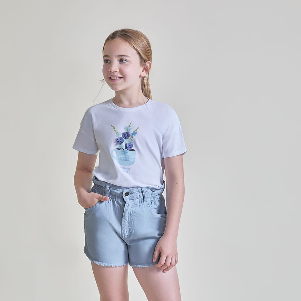 Camiseta niña Flores Taza