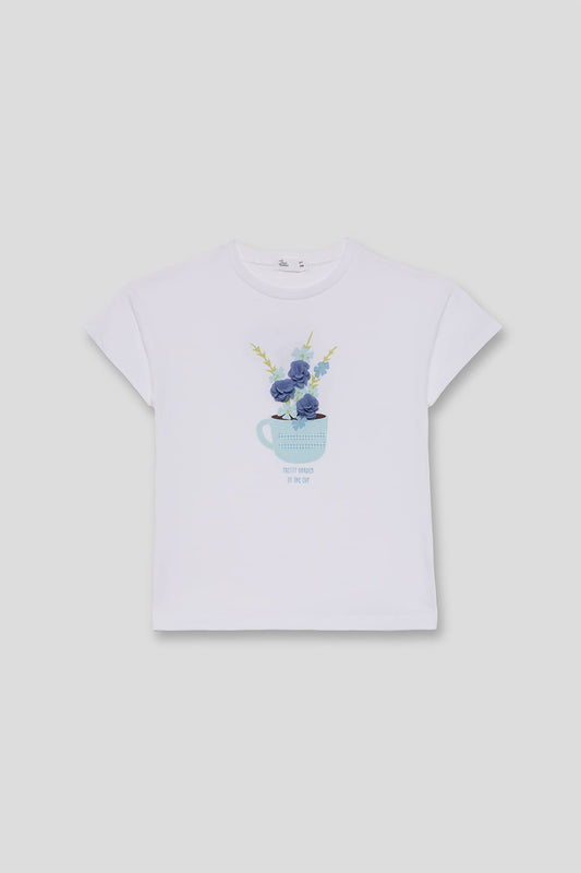 Camiseta niña Flores Taza