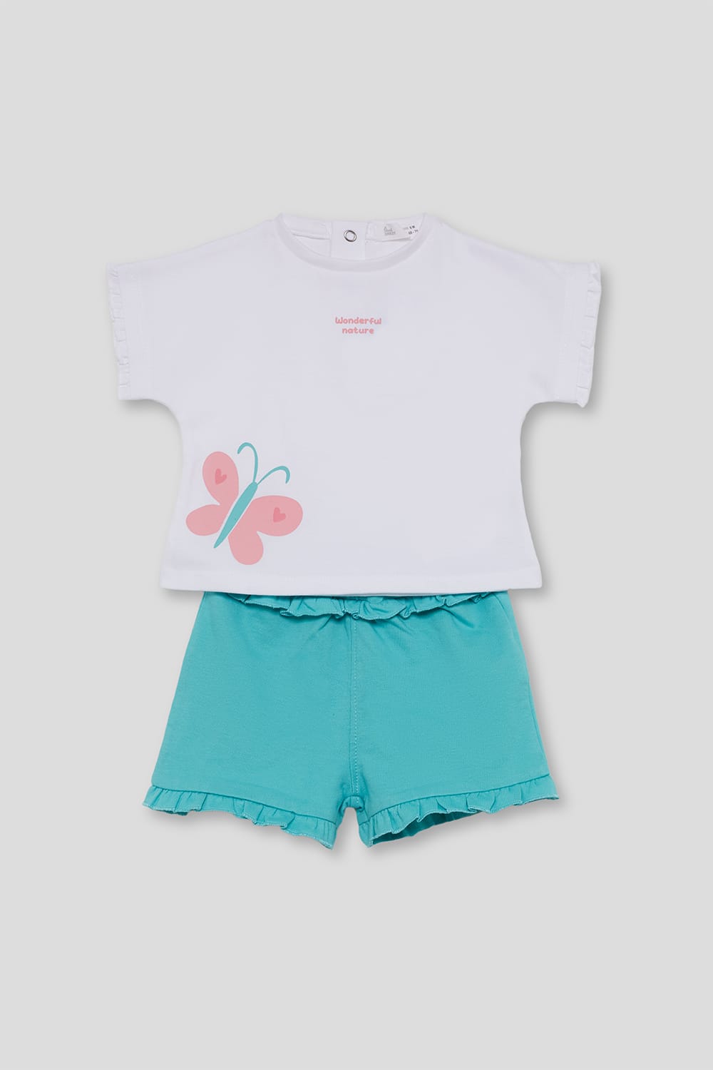 Conjunto niña mariposa turquesa