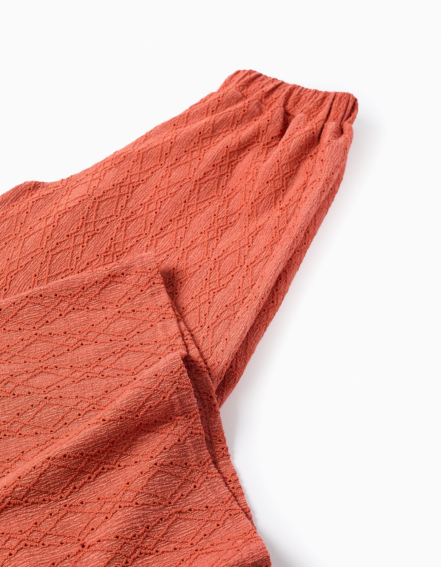 Pantalón niña caldera calado de pierna ancha